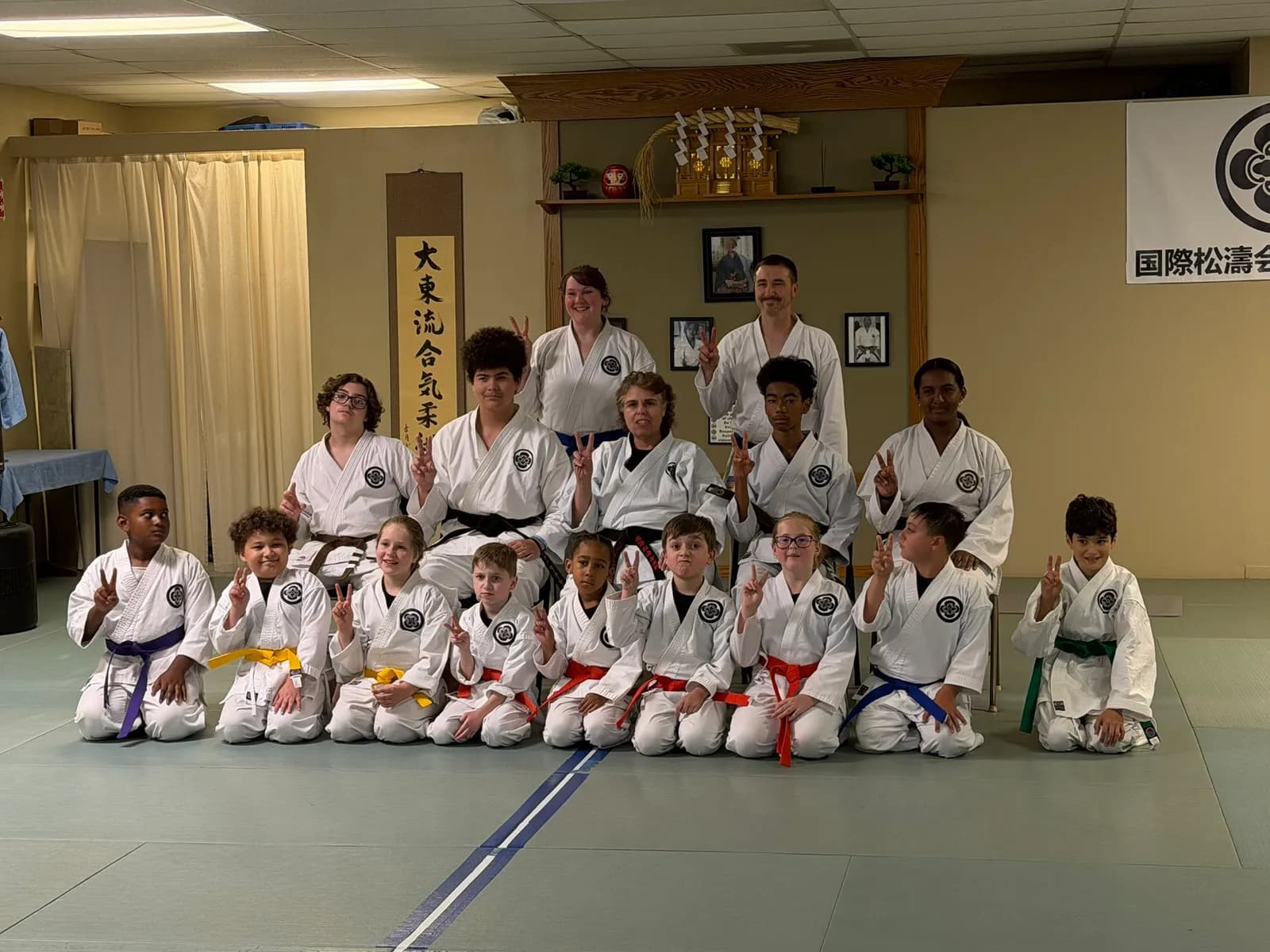 PA Shotojuku students and instructors gathered on the mat after the July 31 belt test